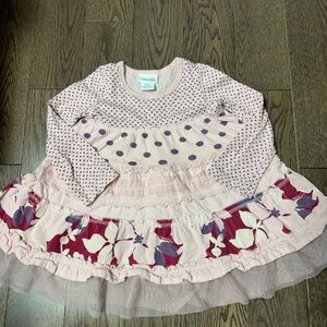 Naartjie Light Pink Polka Dot Dress size 4